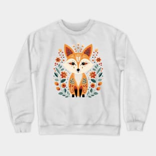 Scandinavian Folk Art Fox Crewneck Sweatshirt